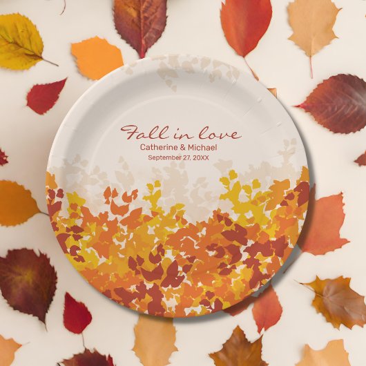 esdoorn bladeren Sinaasappel & terracotta herfstbr Papieren Bordje