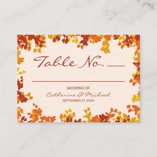 esdoorn bladeren Sinaasappel & terracotta herfstbr Plaatskaartje (Voorkant)