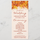 esdoorn bladeren Sinaasappel & terracotta herfstbr Programmakaart (Voorkant)