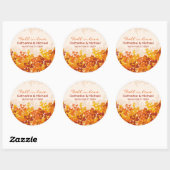 esdoorn bladeren Sinaasappel & terracotta herfstbr Ronde Sticker (Vel)