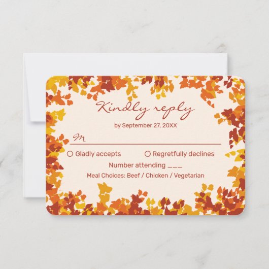 esdoorn bladeren Sinaasappel & terracotta herfstbr RSVP Kaartje (Voorkant)