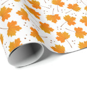 Esdoorn: Cartoon herfstbladeren Cadeaupapier (Rol Hoek)