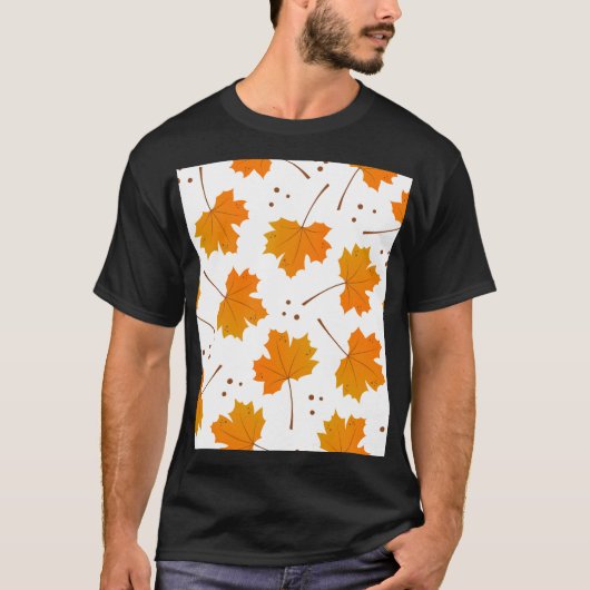 Esdoorn: Cartoon herfstbladeren T-shirt (Voorkant)