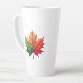 Esdoorn Herfst blad groot Latte Mok (Linkerhoek)