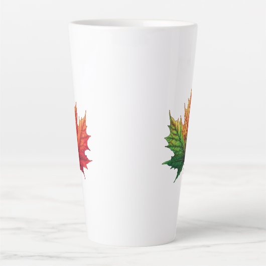 Esdoorn Herfst blad groot Latte Mok (Voorkant)