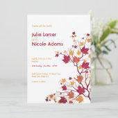 esdoorn Herfst gedroogde bloemknoppen bladeren bru Kaart (Staand voorkant)