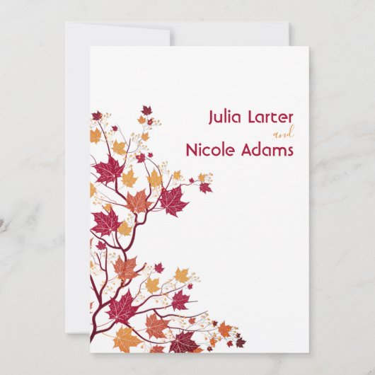 esdoorn Herfst gedroogde bloemknoppen bladeren bru Kaart (Achterkant)