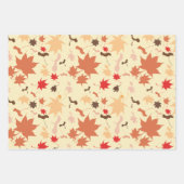 Esdoorn herfstbladeren inpakpapier vel (Voorkant 3)