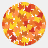 Esdoorn herfstbladeren ronde sticker (Voorkant)