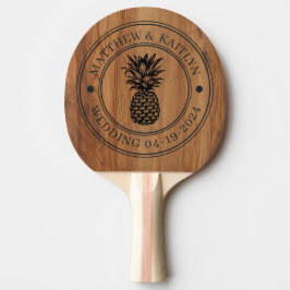 Esdoorn Hout Ananas Trouw Crest & Namen Tafeltennisbatje