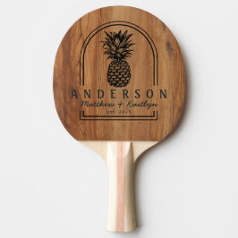 Esdoorn Hout Ananas Trouwboog & Naam Tafeltennisbatje