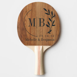 Esdoorn Houten Blad Trouw Monogram Tafeltennisbatje