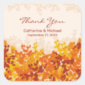 esdoorn laat Oranje terracotta herfst dank u Vierkante Sticker (Voorkant)