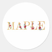 Esdoorn Ronde Sticker (Voorkant)