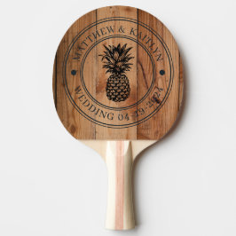 Esdoorn ruw gesneden ananas bruiloftskam & namen tafeltennisbatje