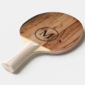 Esdoorn ruwe snede monogram tafeltennisbatje (Voorkant Gekanteld)