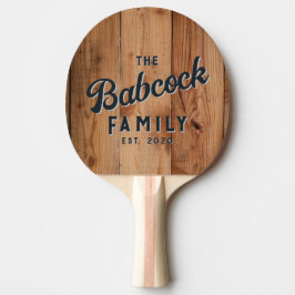 Esdoorn Ruwe Snede Retro Familienaam & Jaar Tafeltennisbatje