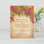 esdoorn verlaat bruiloft uitnodiging Herfst herfst (Staand voorkant)