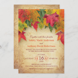 esdoorn verlaat bruiloft uitnodiging Herfst herfst