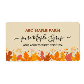 Esdoorn verlaat rand Esdoorn siroop product label (Voorkant)