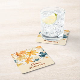 esdoorn vertrekt dankbaar Thanksgiving brunch dine Kartonnen Onderzetters