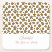 esdoorn vertrekt dankbaar Thanksgiving brunch dine Kartonnen Onderzetters (Voorkant)