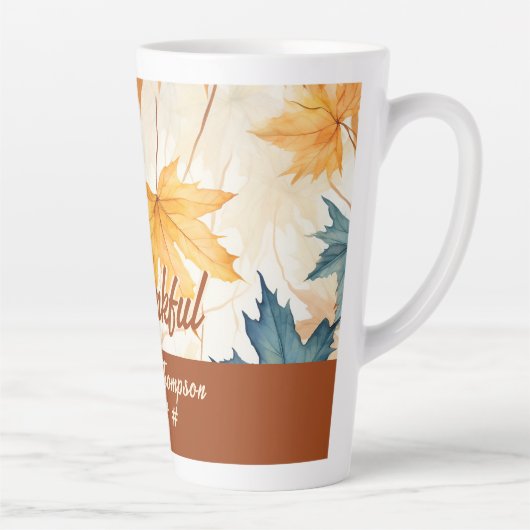 esdoorn vertrekt dankbaar Thanksgiving brunch dine Latte Mok (Rechts)