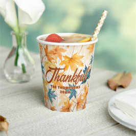 esdoorn vertrekt dankbaar Thanksgiving brunch dine Papieren Bekers