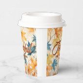 esdoorn vertrekt dankbaar Thanksgiving brunch dine Papieren Bekers (Rechts)