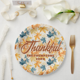 esdoorn vertrekt dankbaar Thanksgiving brunch dine Papieren Bordje