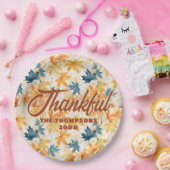 esdoorn vertrekt dankbaar Thanksgiving brunch dine Papieren Bordje (Feest)