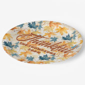 esdoorn vertrekt dankbaar Thanksgiving brunch dine Papieren Bordje (Gekanteld)