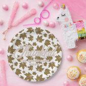 esdoorn vertrekt dankbaar Thanksgiving brunch dine Papieren Bordje (Feest)