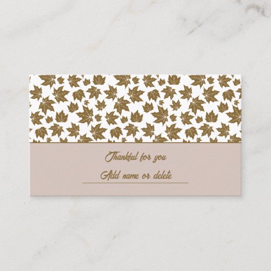 esdoorn vertrekt dankbaar Thanksgiving brunch dine Plaatskaartje (Voorkant)