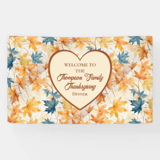 esdoorn vertrekt dankbaar Thanksgiving brunch dine Spandoek (Horizontaal)