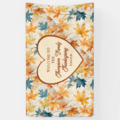 esdoorn vertrekt dankbaar Thanksgiving brunch dine Spandoek (Verticaal)