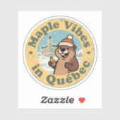 Esdoorn Vibes in Québec met een Grappige Bever Sticker (Vel)