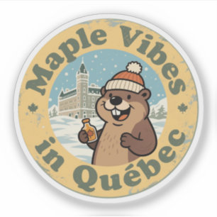 Esdoorn Vibes in Québec met een Grappige Bever Sticker