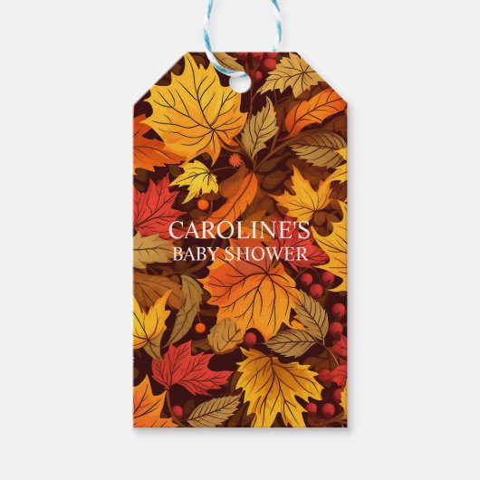 esdoornblad Baby shower Cadeaulabel (Voorkant)