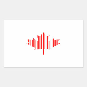 ESDOORNBLAD BAR CODE CANADA VLAG Barcode Patroon Rechthoekige Sticker