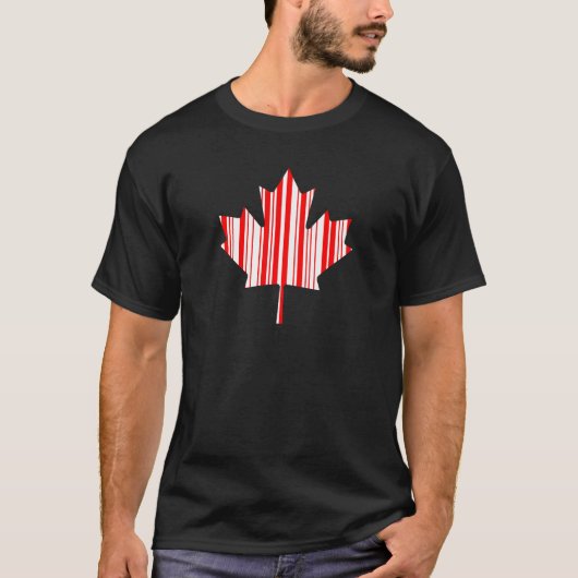 ESDOORNBLAD BAR CODE CANADA VLAG Barcode Patroon T-shirt (Voorkant)
