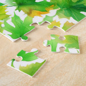 esdoornblad bloemenherfstbladeren legpuzzel (Zijkant)