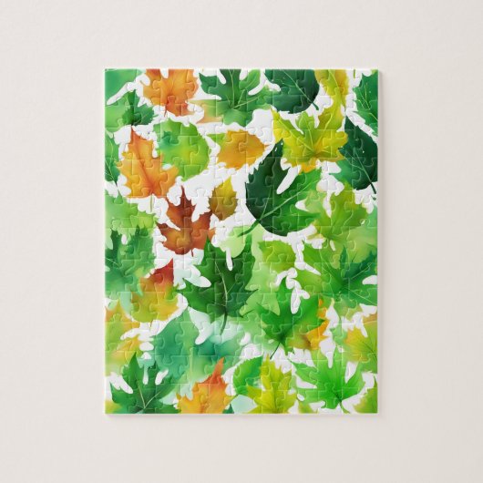 esdoornblad bloemenherfstbladeren legpuzzel (Verticaal)