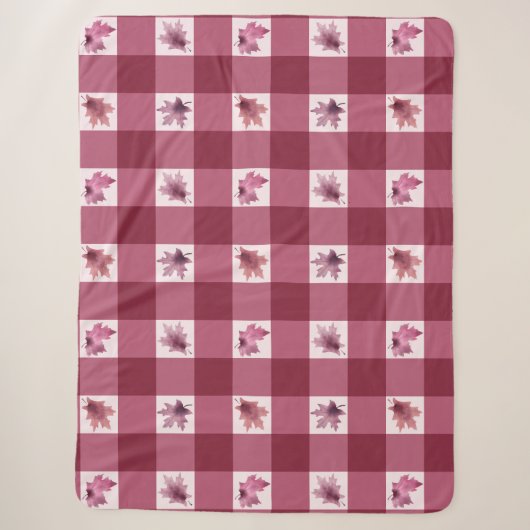 Esdoornblad Buffalo Plaid Sherpa Dekbed Deken (Voorkant)