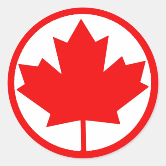 Esdoornblad Canada Ronde Sticker (Voorkant)