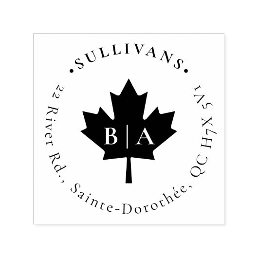 esdoornblad elegante namen Initialen retouradres Zelfinktende Stempel (Design)