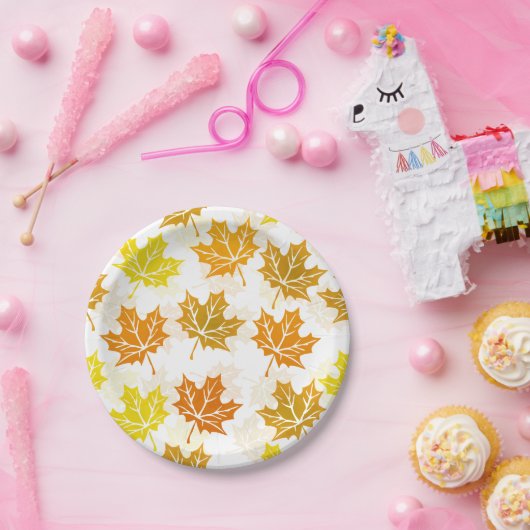esdoornblad herfstbladeren Herfst bladeren Thanksg Papieren Bordje (Feest)
