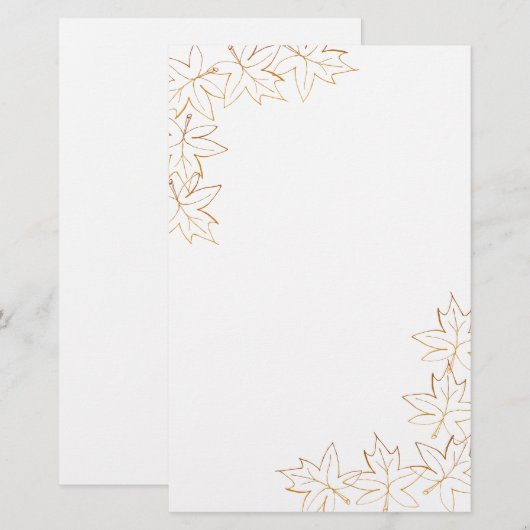 esdoornblad-kantplantage briefpapier (Voorkant / Achterkant)