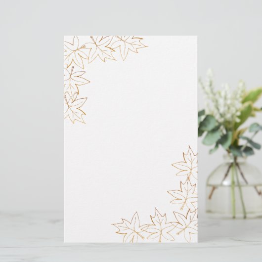 esdoornblad-kantplantage briefpapier (Staand voorkant)