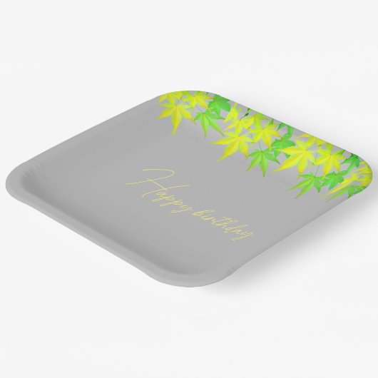 Esdoornblad ontwerp papieren bordje (Gebogen)